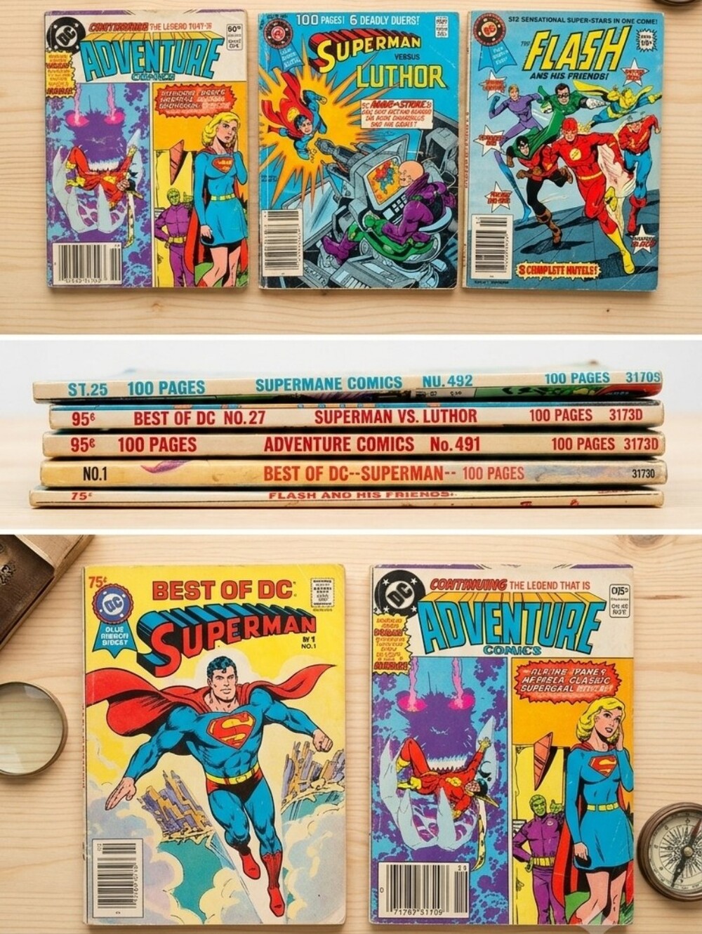 🌙​Vintage DC Comics Bronze Age Lot of 5 - Superman, Flash, Adventure Comics
